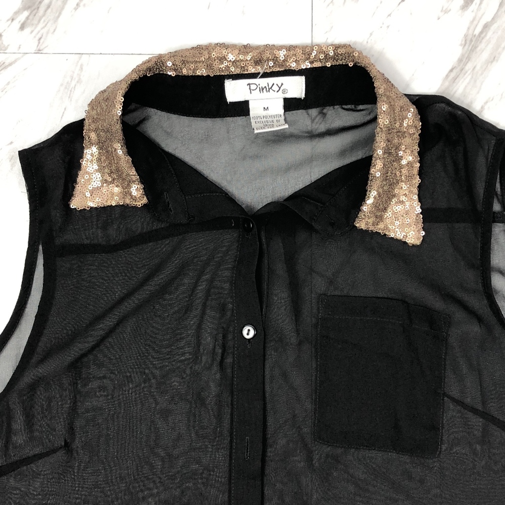 Sheer Sleeveless Blouse Size Medium NWOT - Picture 3 of 7